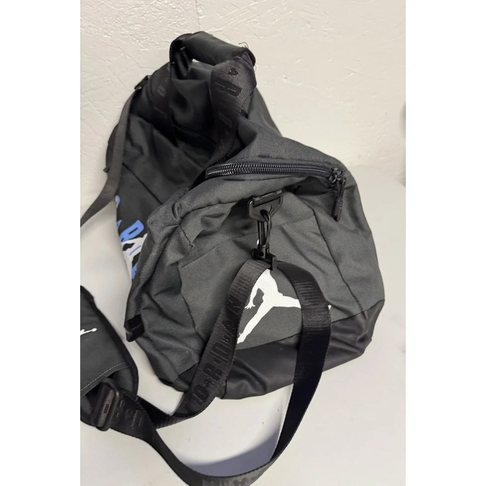 Nike Air Jordan Duffle Bag Small 16x8 Gray Blue Jumpman Gym Training Basketball
